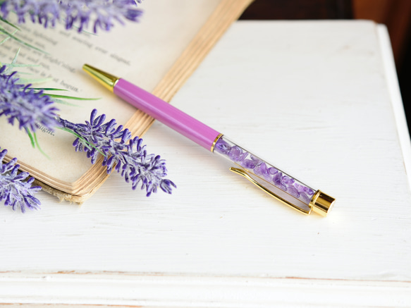 ボックス入り【アメジスト・ボールペン】紫色 古希祝い・喜寿祝い・ご夫婦ペアギフトに 7枚目の画像