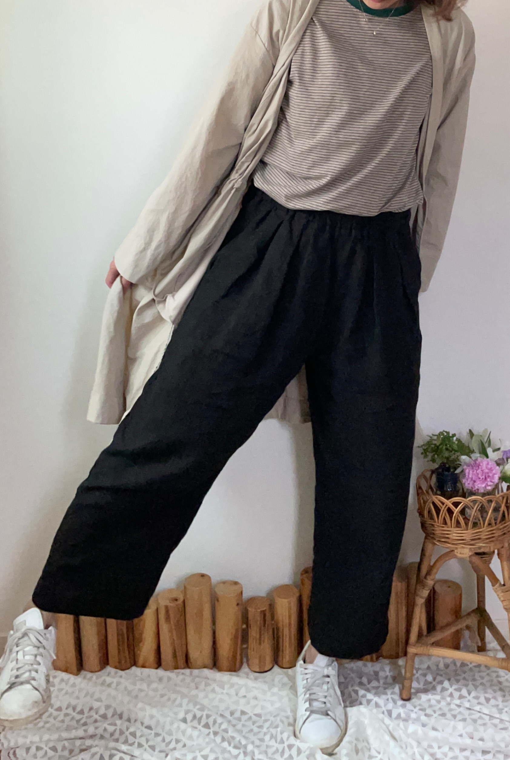 リネン100%☆ワイドパンツ
