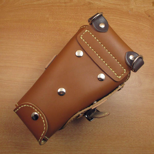 本革 手縫い シザーケース(キャメル＆焦げ茶) 5丁差し SCA-139/DCA
