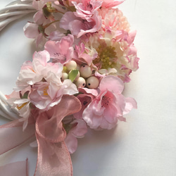 【再販】淡ピンク　可憐な桜リース　山桜 4枚目の画像