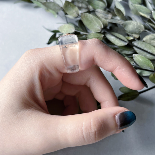 ドライフラワー入り レジン リング💍 約17号サイズの通販 by M