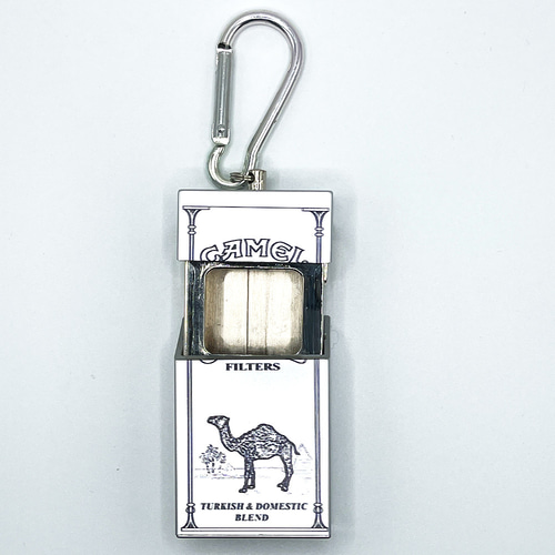 スライド式 タバコ携帯灰皿 小物 インテリア カラビナ付き 密閉