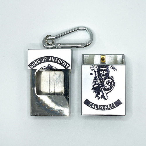 スライド式 タバコ携帯灰皿 小物 インテリア カラビナ付き 密閉 耐湿防