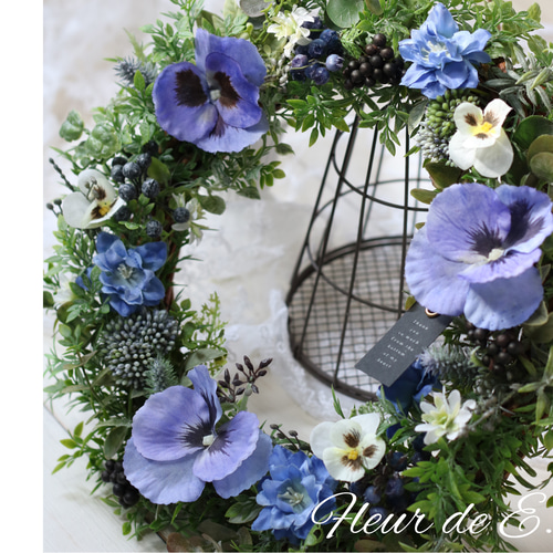 みう　フラワーリース　アーティフィシャルフラワー アーティフィシャルフラワー リース 32センチ リース Fleur de E