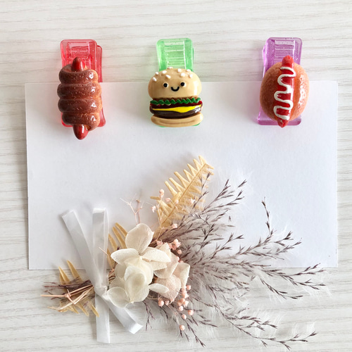 4コセット】クリップ ハンドメイド フェイクフード ミニチュアフード 