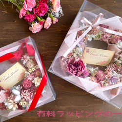 【母の日ギフト】プリザーブドフラワーリース＊薔薇＊ふんわりピンク&イエロー 19枚目の画像