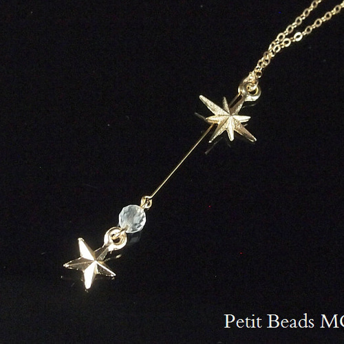 星降る夜に～願いが叶う？流れ星と水晶～14KGFチェーンネックレス