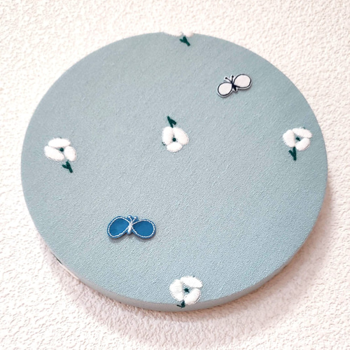 ファブリックパネル　ミナペルホネン　シンフォニー　丸型　刺繍　プレゼント　北欧 丸型 ファブリックパネル ミナペルホネン ボード 丸 タンバリン