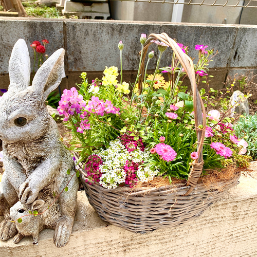 春のバスケット寄せ植え♪ アートフラワー まめこのいえ 通販