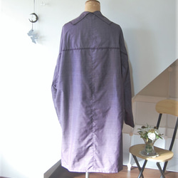 大島紬　深紫いろのライトコート　着物リメイク 7枚目の画像
