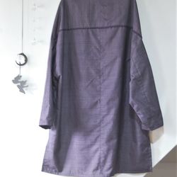 大島紬　深紫いろのライトコート　着物リメイク 4枚目の画像