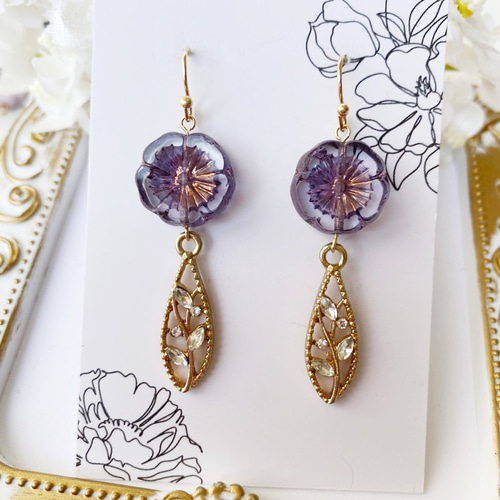春を感じるお花のピアス75 ピアス（フック・チェーン） 花なななの花