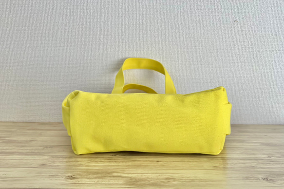 【SSサイズ】レモン　8号倉敷帆布使用　手提げバッグ   黄色　小さめバッグ　akaneko 4枚目の画像