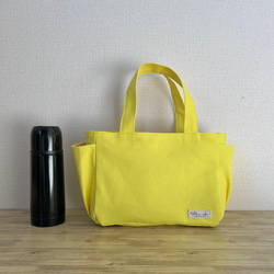 【SSサイズ】レモン　8号倉敷帆布使用　手提げバッグ   黄色　小さめバッグ　akaneko 9枚目の画像