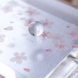 【名入れ】クリスタルガラスのリングピロー／桜　Sakura／LC-rp04 7枚目の画像