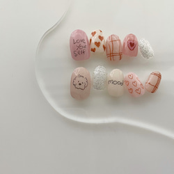 サイズオーダー品】ネイルチップ 【文字変更OK】落書き 色鉛筆 水彩画