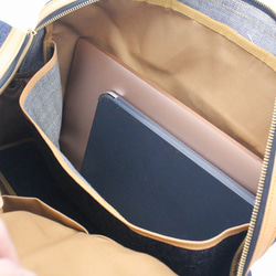 【全2色】デニム×イタリアンレザーのブリーフケース　大容量　ビジネスバッグ　A4対応　PC　タブレット　通勤　日常使い 20枚目の画像