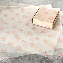 sakura design paper　A4 トレーシングペーパー　(包装紙　桜　プチギフト 送別　母の日　春　花) 1枚目の画像