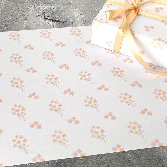 sakura design paper　A4 ラッピングペーパー(包装紙　桜　プチギフト 送別　母の日　春　花　さくら) 1枚目の画像