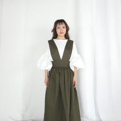 back cross one-piece / khaki 6枚目の画像