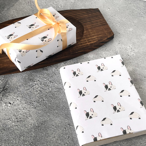 french bulldog design paper A4 ラッピングペーパー(包装紙
