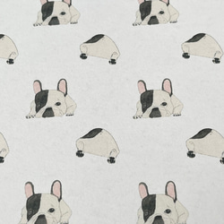 french bulldog design paper　A4 ラッピングペーパー(包装紙 フレンチブルドッグ プチギフト 4枚目の画像