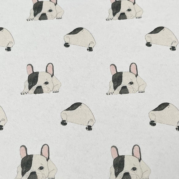 french bulldog design paper　A4 ラッピングペーパー(包装紙 フレンチブルドッグ プチギフト 4枚目の画像