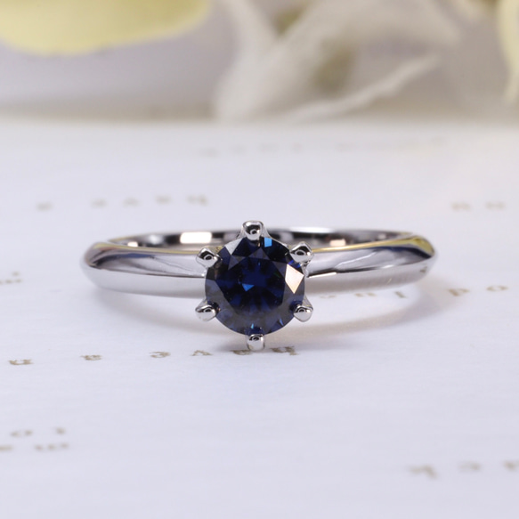 モアサナイト　指輪　1ct　ロシアンカット　ポルトガル　百花　ソリティア　14号 モアサナイト リング 指輪 ソリティアリング 証明書付属
