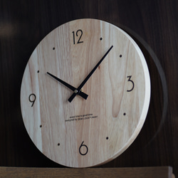 無垢の木 掛け時計 壁掛け時計 木製 アナログ 静音 お祝い demi lous. 3月新デザイン 5枚目の画像