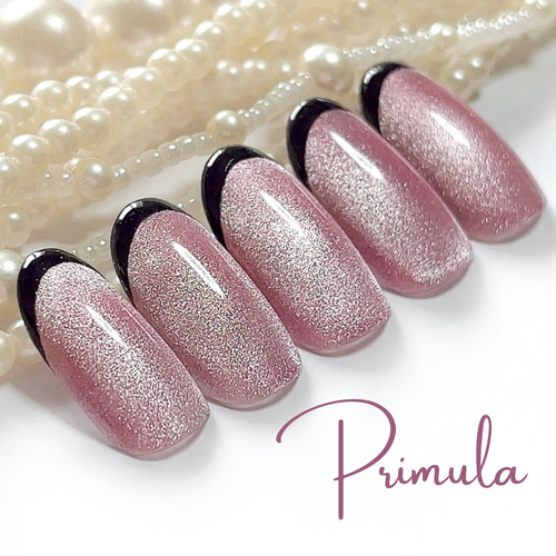 サイズオーダー　ネイルチップ　ビジュー　お花　黒フレンチ　マグネット　フラッシュ ネイルチップ 黒フレンチマグネット/マグネットネイル/フレンチネイル