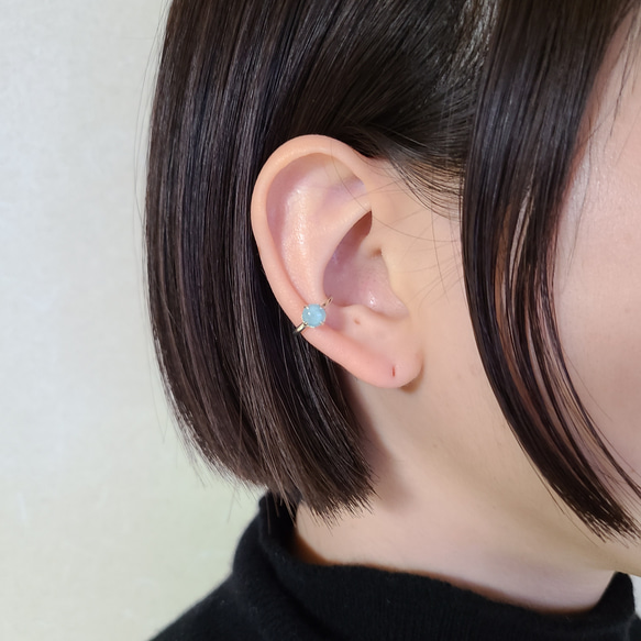 ※ラリマー追加【Outfit SET】 gemstones＆matted Earcuff / SV925 ≪送料無料≫ 8枚目の画像