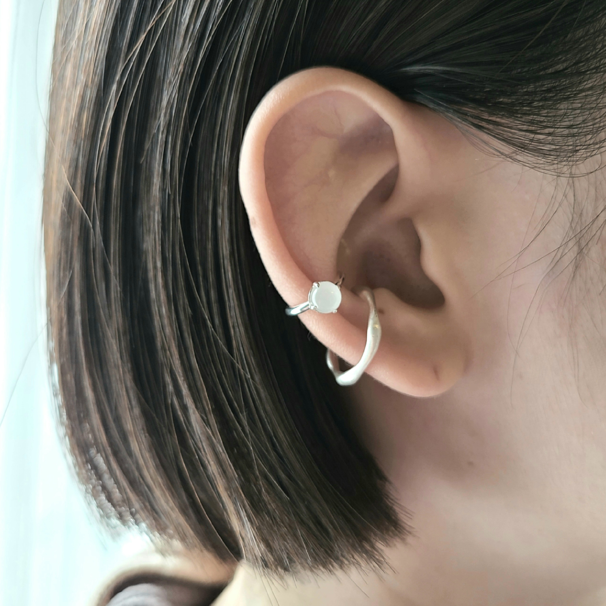 ※ラリマー追加【Outfit SET】 gemstones＆matted Earcuff / SV925 ≪送料無料≫