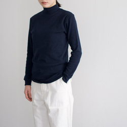 organic cotton/high neck/heather navy 5枚目の画像