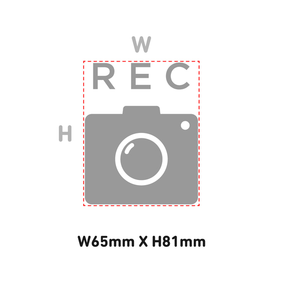 【車用】REC ステッカー TYPE A（ミニマル） │ ドライブレコーダー録画ステッカー 3枚目の画像