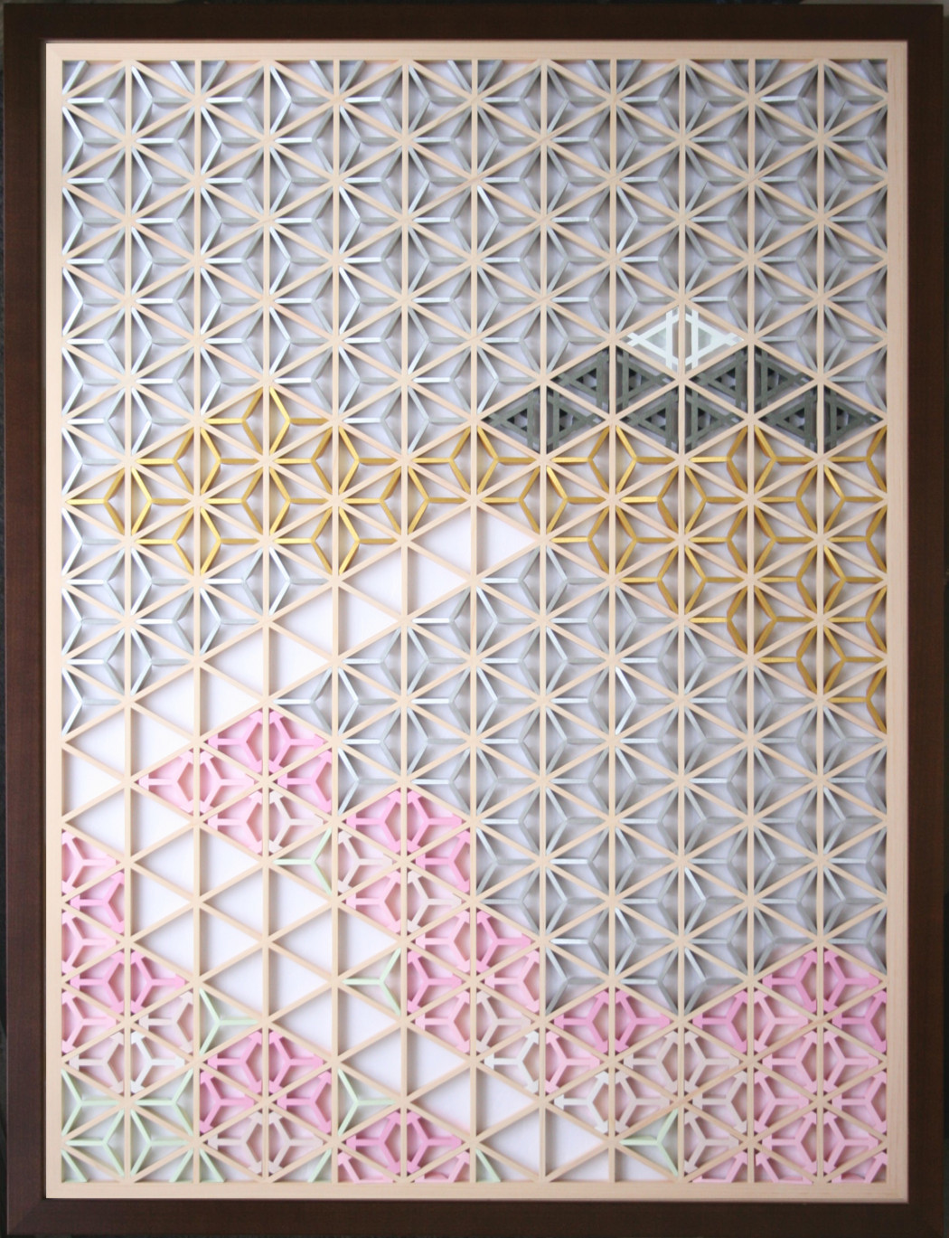 組子アートパネル 【山河の春】 和風インテリアパネル 93,500円