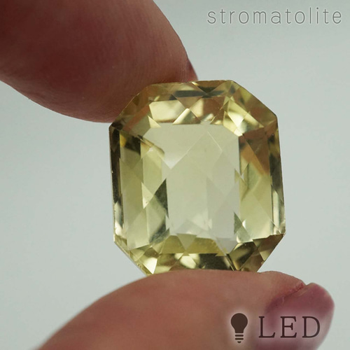 レモンクォーツのルース クッション 約21×23 mm 天然石 あまちどり