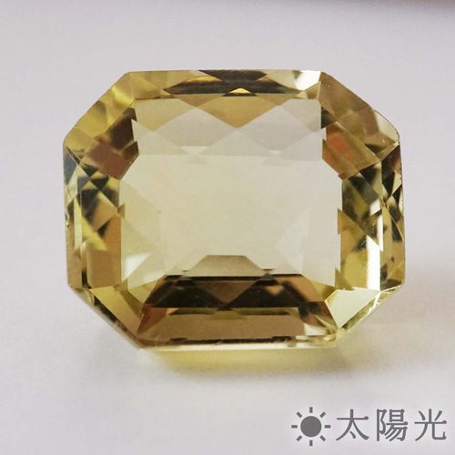 レモンクォーツのルース クッション 約21×23 mm 天然石 あまちどり