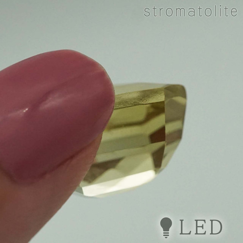 レモンクォーツのルース クッション 約21×23 mm 天然石 あまちどり