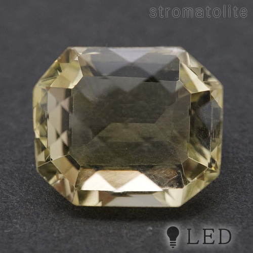 レモンクォーツのルース クッション 約21×23 mm 天然石 あまちどり