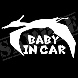 BABY IN CAR プテラノドン 恐竜 ステッカー9.5cm×17cm 1枚目の画像