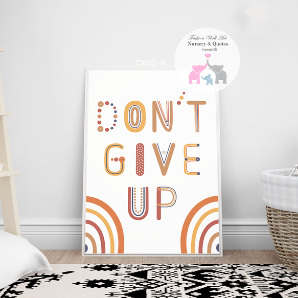 キッズ 可愛い モチベーションメッセージ Don’t give up / インテリアポスター / 062-A 1枚目の画像