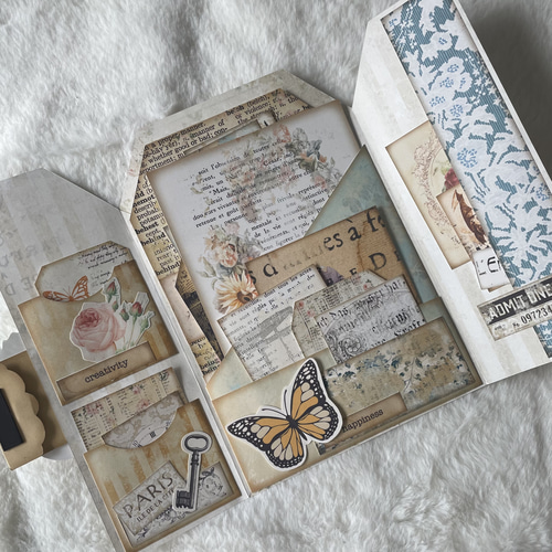 New】F39 ポケットタグ 1 ジャンクジャーナル コラージュ 素材 その他