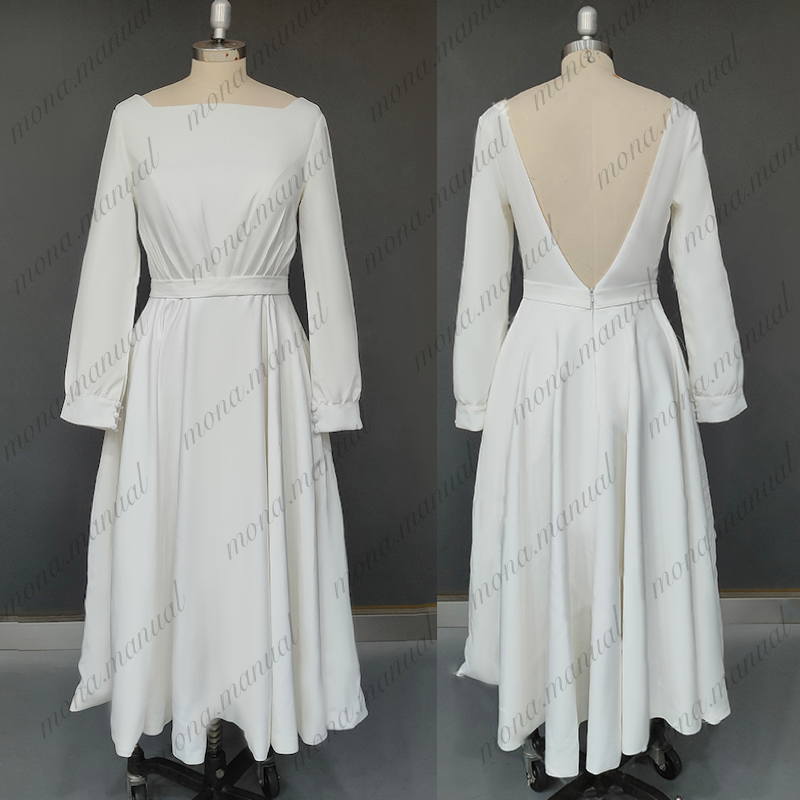 シンプル ウェディングドレス 二次会 結婚式 前撮りドレス 565