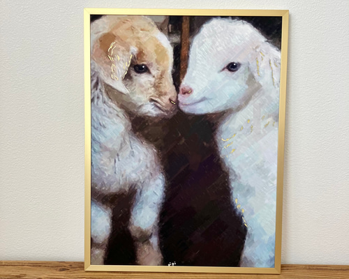羊二匹 goat twins』二匹の山羊さん 絵画 pipi 通販 15592343｜Creema(クリーマ)