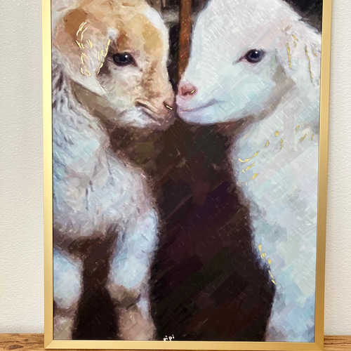 goat twins』二匹の山羊さん 絵画 pipi 通販 15592343｜Creema