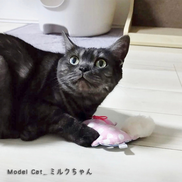 「ねこのneco-1 」  キャットニップ入り　ねこのぬいぐるみ　猫じゃらし　キッカー 9枚目の画像