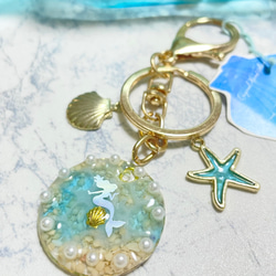 海のマーメイド 海を感じるハワイアンキーホルダー キーリング Lana