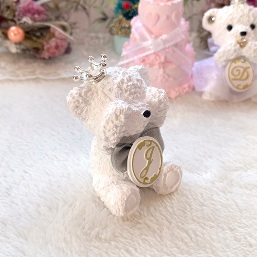 プレゼントにも♡イニシャルくまさんプレート♡アロマストーン プレゼントにも♡イニシャルくまさんプレート♡アロマストーン