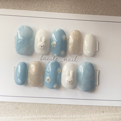 ジェルネイル ネイルチップ 空 ブライダルネイル 成人式ネイル 卒業式