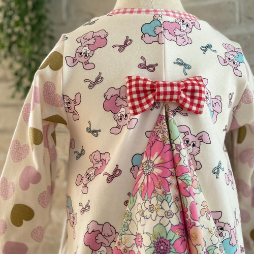 子供服 ウサギ柄バニボン 後ろ下がりフレアT 90サイズ 女の子服 子供服  